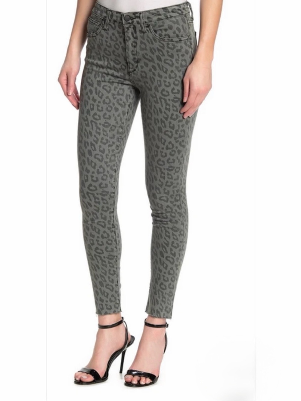NWT Joe's Jeans Mid Rise Skinny Ankle Grey Leopard 26